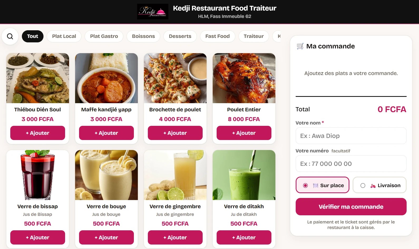Kedji Restaurant Food Traiteur